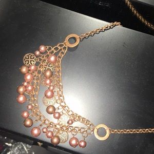 Rustic rose gold necklace